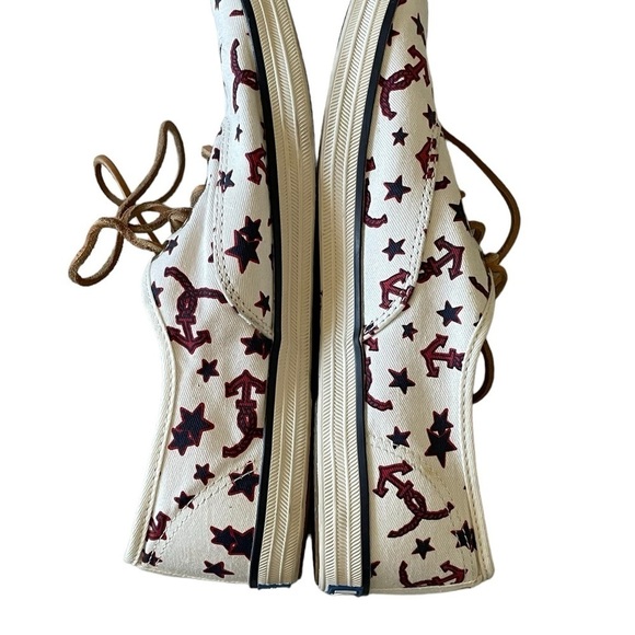 Keds Taylor Swift Nautical Print Shoe Off White Red Multicolor Womens Size 8.5 - Picture 4 of 9